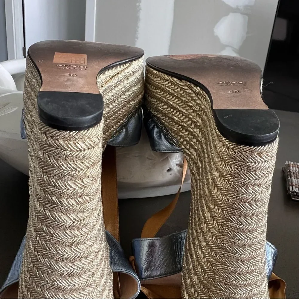GUCCI Lilibeth leather espadrilles Size 40